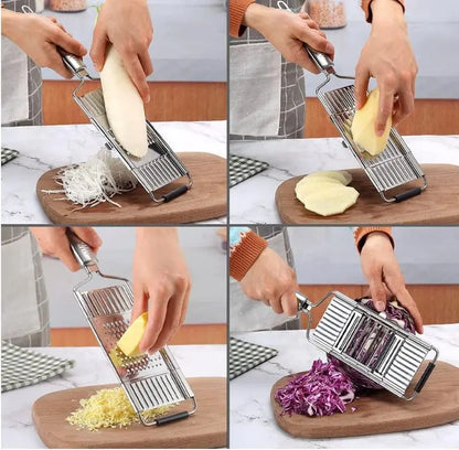4-in-1 Stainless Steel Vegetable Slicer with Adjustable Blades