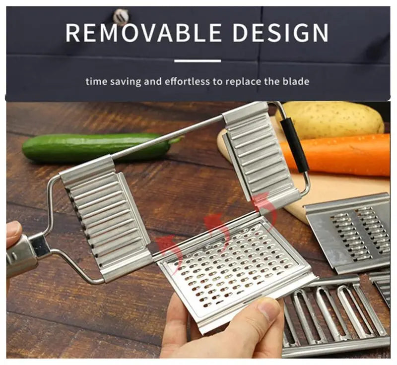 4-in-1 Stainless Steel Vegetable Slicer with Adjustable Blades