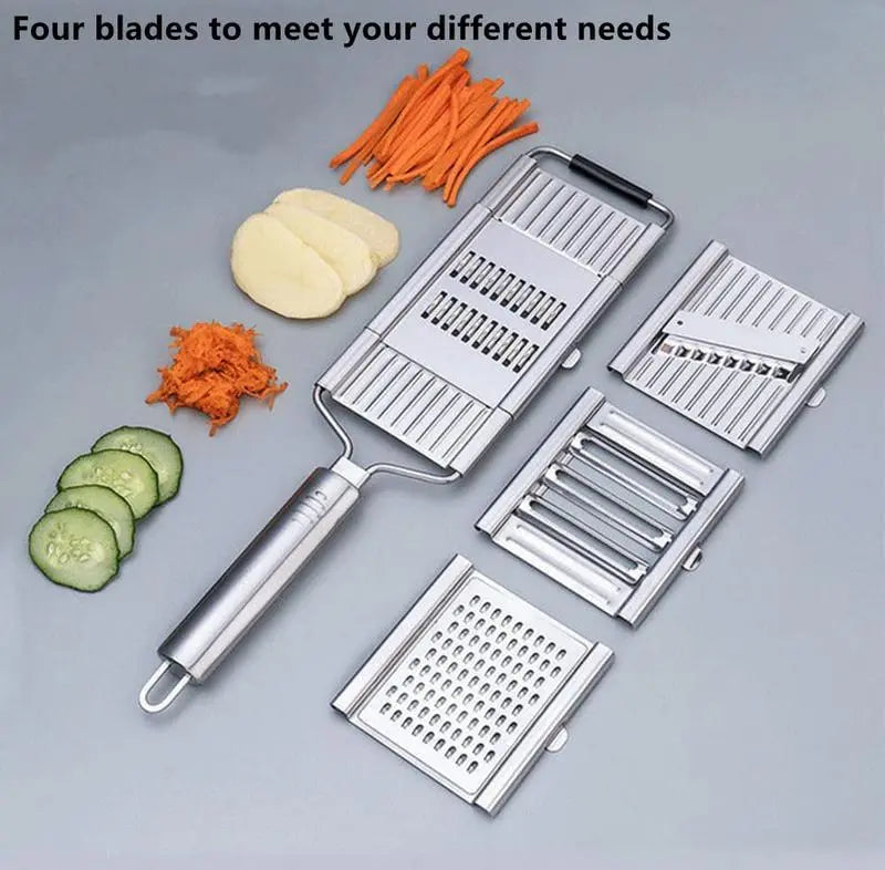 4-in-1 Stainless Steel Vegetable Slicer with Adjustable Blades