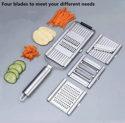 4-in-1 Stainless Steel Vegetable Slicer with Adjustable Blades