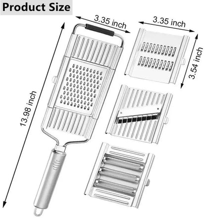 4-in-1 Stainless Steel Vegetable Slicer with Adjustable Blades